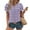 Purple, variant on ATENAR T Shirts for Women Short Sleeve Casual Shirts for Women V Neck Tee Orange M