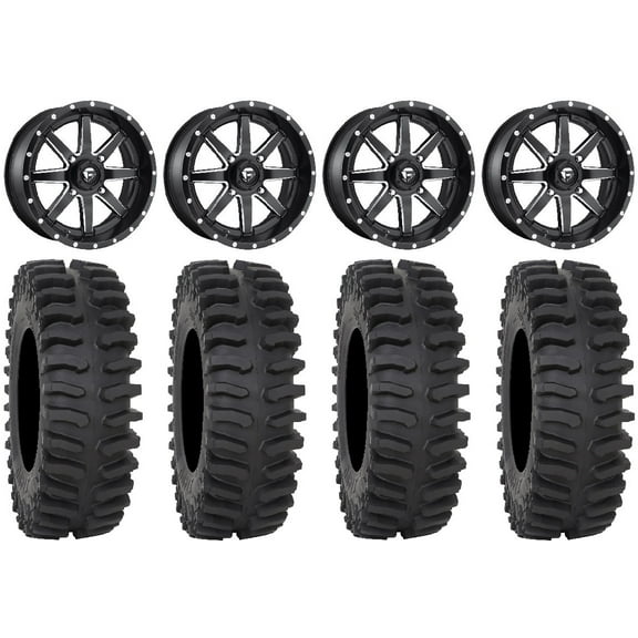 Fuel Maverick Black 20" Wheels 35" XT400 Tires Can-Am Commander Maverick Renegade Outlander Defender