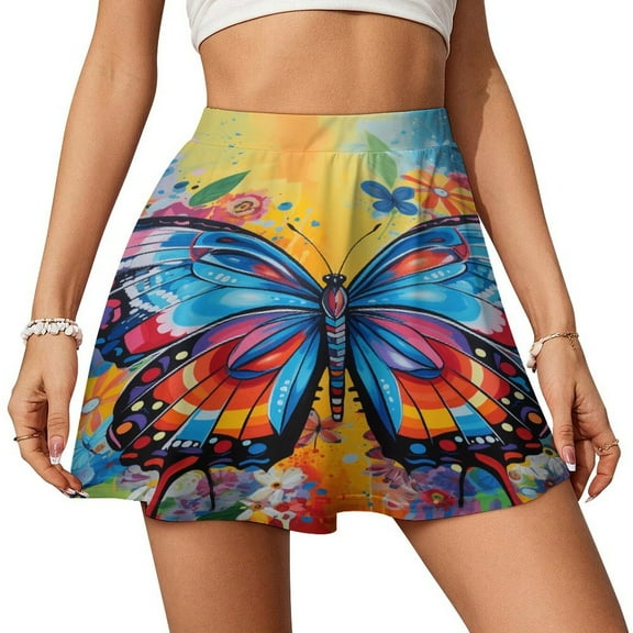 Watercolor Butterfly Skirt Summer Casual Skirts Trendy Mini Skirt Woman Design Clothing