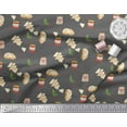 thumbnail image 2 of Soimoi Gray Cotton Voile Fabric Nachos & Salsa Food Print Fabric by Yard 42 Inch Wide, 2 of 3