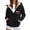 Black, variant on IWRICH Women's Sherpa Christmas Hooded Sweatshirt Fuzzy Full Zip Graphics Hoodies Lined Warm Jackets Trendy Casual Xmas Coats XL