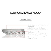 KOBE CH22 Series 30-Inch Hands-Free Fully Auto Under Cabinet Range Hood in Stainless Steel
