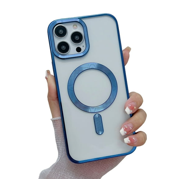 Cover for iPhone 11 Pro Max, Compatible with MagSafe Case,Slim Plating Hybrid Shockproof Lightweight Anti-Scratch Transparent Back Case Cover, navyblue