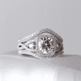 thumbnail image 2 of Kalapi Jewel 1.4 Ct Moissanite Anniversary Ring Set - 14K White Gold Plated Ring Set - Elegant Round Cut Criss Cross Ring Set for Women's - Gift for Anniversaries or Special Moments, 2 of 4
