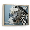 thumbnail image 2 of Designart "Zebra Color Pop In Black And Blue III" Animals Zebra Floater Framed Wall Art Living Room, 2 of 5