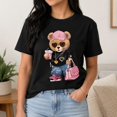 thumbnail image 6 of Women's Bear Graphic T-Shirt, Casual Short Sleeve Crew Neck Tee, 6 of 9