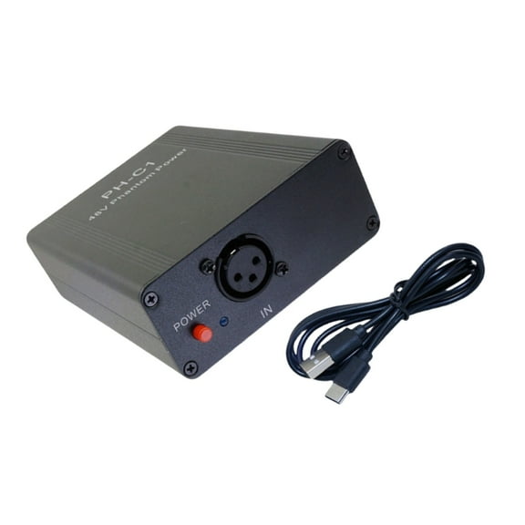 48V Power Supply Rechargeable Metal Capacitor Microphone Power With LED