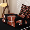 thumbnail image 5 of Homewish Ball Games Zipper Full Size Comforter Sets with Fitted Sheet and 2 Pillowcases For Kids,American Rugby Football Gaming Zipper Bedding Set,Black Reversible,4-Piece, 5 of 7