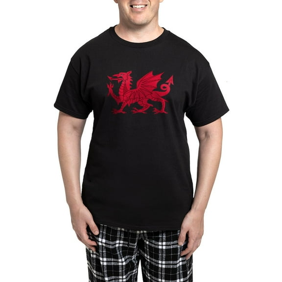 CafePress - Welsh Dragon Men's Dark Pajamas - Men's Dark Loose Fit Cotton Pajama Set