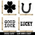 thumbnail image 2 of Lucky Good Luck Four Leaf Clover Horseshoe Rubber Stamp Set for Scrapbooking Crafting Stamping - Mini 1/2 Inch, 2 of 7