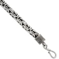 thumbnail image 2 of 10mm Sterling Silver Round BYZANTINE Chain Bracelet for Men Very Thick Antiqued Finish Nickel Free 9 inch, 2 of 3