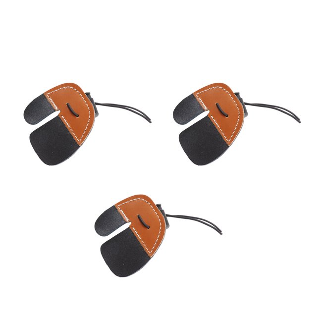 Protectores de dedos de cuero PU para tiro con arco, 3 piezas Protectores de dedos para tiro con arco para arcos recurvos Protector de dedos de cuero PU para tiro con arco Calidad inigualable