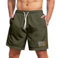 thumbnail image 3 of OHGOD Mens Hawaiian Shorts - Men Shorts Casual - Men's Short - Men's Hawaiian Lace-up Shorts Casual Pants - Army Green - L, 3 of 6