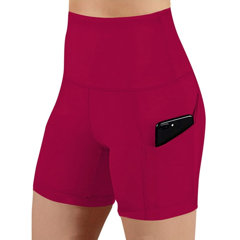 Frontwalk Yoga Biker Shorts for Women High Waist Workout Gym Short Leggings Stretch Athletic Actice Wear Short with Pocket