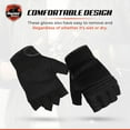 thumbnail image 4 of Daniel Smart Men’s Leather Gloves – Fingerless Motorcycle Gloves with Gel Palm, Mesh & Synthetic Leather for Maximum Airflow, 4 of 6