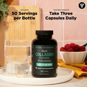 Vital Vitamins Multi Collagen Complex Capsules - Type I, II, III, V, X - Hair, Skin, Nails - 150 Ct