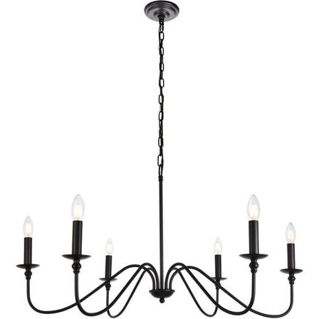 19 x 36 in. Rohan 6 Light Matte Black Chandelier