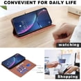 thumbnail image 3 of Premium RFID Blocking Wallet Case for Xiaomi POCO X7 Pro 5G with 3 Card Slots & Stand Brown, 3 of 5