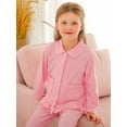 thumbnail image 6 of GYRATEDREAM 1-6T Toddler Baby Girl Two Piece Pajamas Set Long Sleeve Ruffle Button Down Cotton Pajamas Top Pants Sleepwear Clothes, 6 of 10