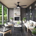 thumbnail image 3 of 52" Industrial Black DC Motor Ceiling Fan with Light and Remote for Bedroom and Living Room, 3 of 15