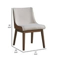 thumbnail image 5 of 25 Inch Side Dining Chair Set of 2 Wingback White Boucle Walnut Brown, 5 of 5