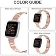 thumbnail image 4 of Wearlizer Stainless Steel Compatible for Fitbit Versa 2 Band Women Men, Ultra-Thin Lightweight Replacement Copper Rose Strap Compatible for Versa 2, 4 of 7