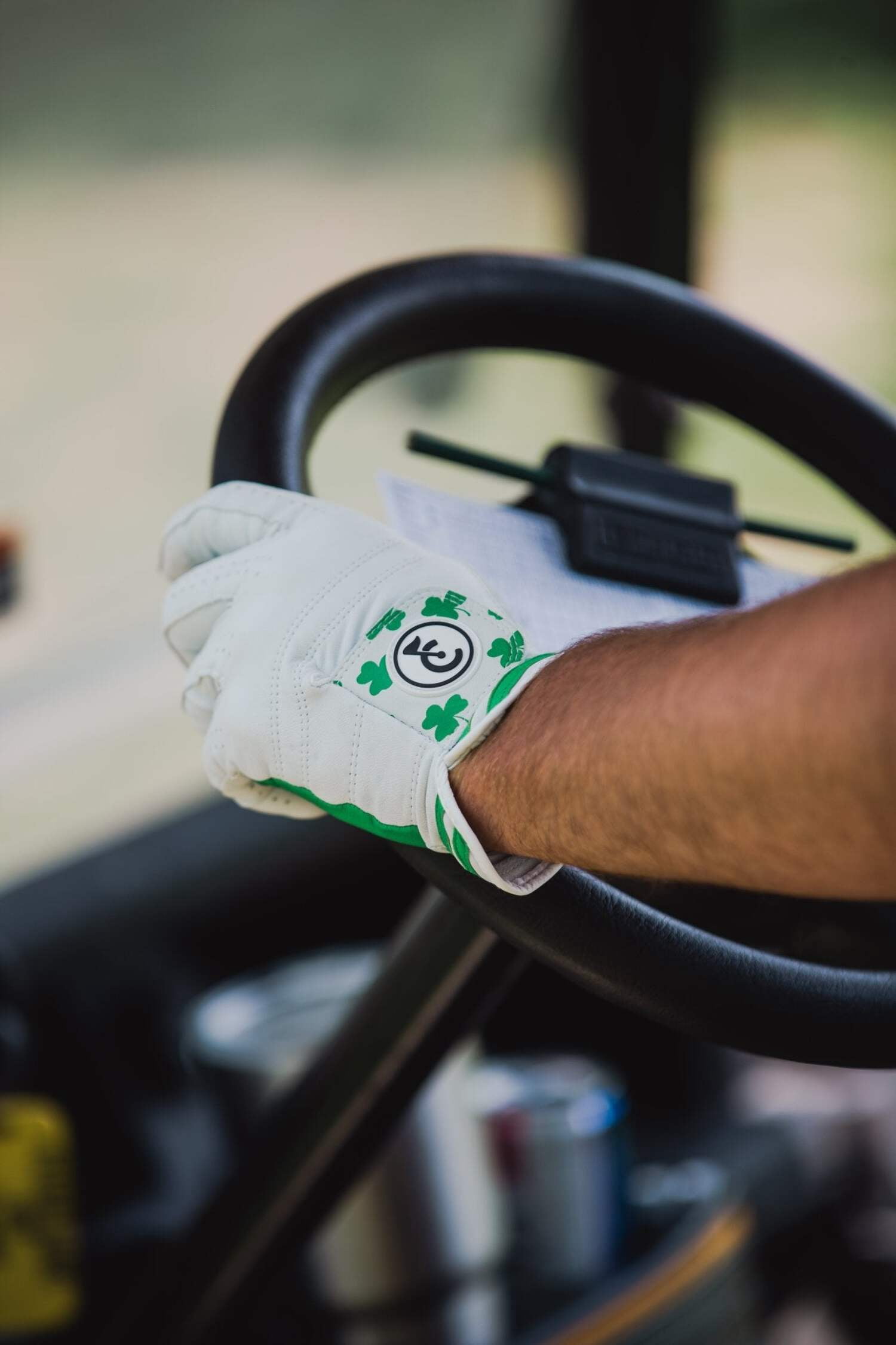 Feelin' Lucky Green Shamrocks Golf Glove | Premium Cabretta Leather & Supportive Palm Pad