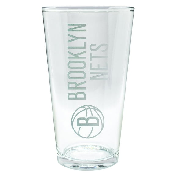 Brooklyn Nets Etched 16oz. Vertical Rally Cry Pint Glass