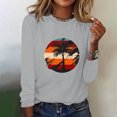thumbnail image 1 of EQWLJWE Chemises à Manches Longues pour Femmes Mode d'Entraînement Printemps Imprimé Manches Longues Col Rond Tee Décontracté Hauts Vêtements d'Automne pour Femmes, 1 of 6