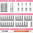 thumbnail image 3 of Cordless Screwdriver, 3.6V Rechargeable Electric Screwdriver Kit, 47 in 1 Portable Cordless Drills, Dual Position Handle with USB Cable LED Light for Home Office DIY Tools Pink, 3 of 8