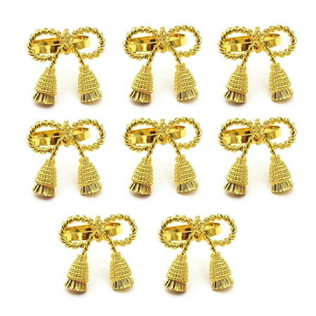 

8Pcs Bowknot Napkin Rings Metal Buckles Napkins Holder for Wedding Napkins Ring Party Table Setting