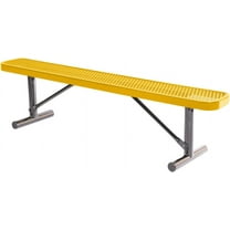 Coated Outdoor Furniture Heavy-Duty Portable Outdoor Bench Thermoplastic Coated, Expanded Metal, Commercial-Grade Seating, Made in America (Portable Without Back, 6 Ft, Yellow)