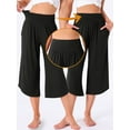 thumbnail image 4 of DARING DIVA Women's Yoga Cropped Casual Pants with Pockets XS Black, 4 of 7