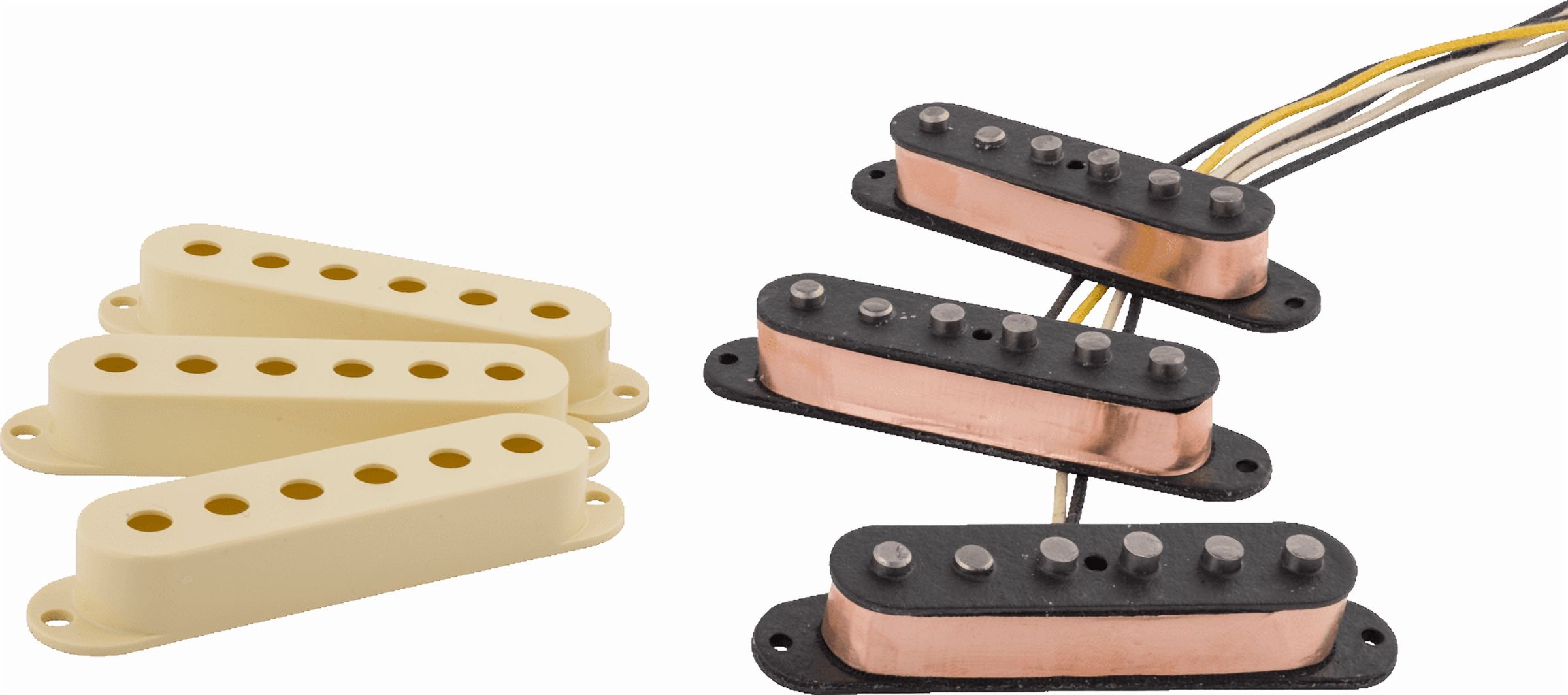 Fender Custom Shop Dual Mag II Stratocaster Single Coil Pickup Set, Parchment