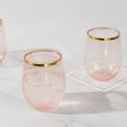 thumbnail image 3 of Paquete de 12 copas de vino reutilizables de plástico transparente de 355 ml con borde dorado, sin tallo, de Efavormart., 3 of 8