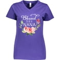 thumbnail image 3 of Inktastic Blessed to Be a Nana with Flowers Women's V-Neck T-Shirt, 3 of 5