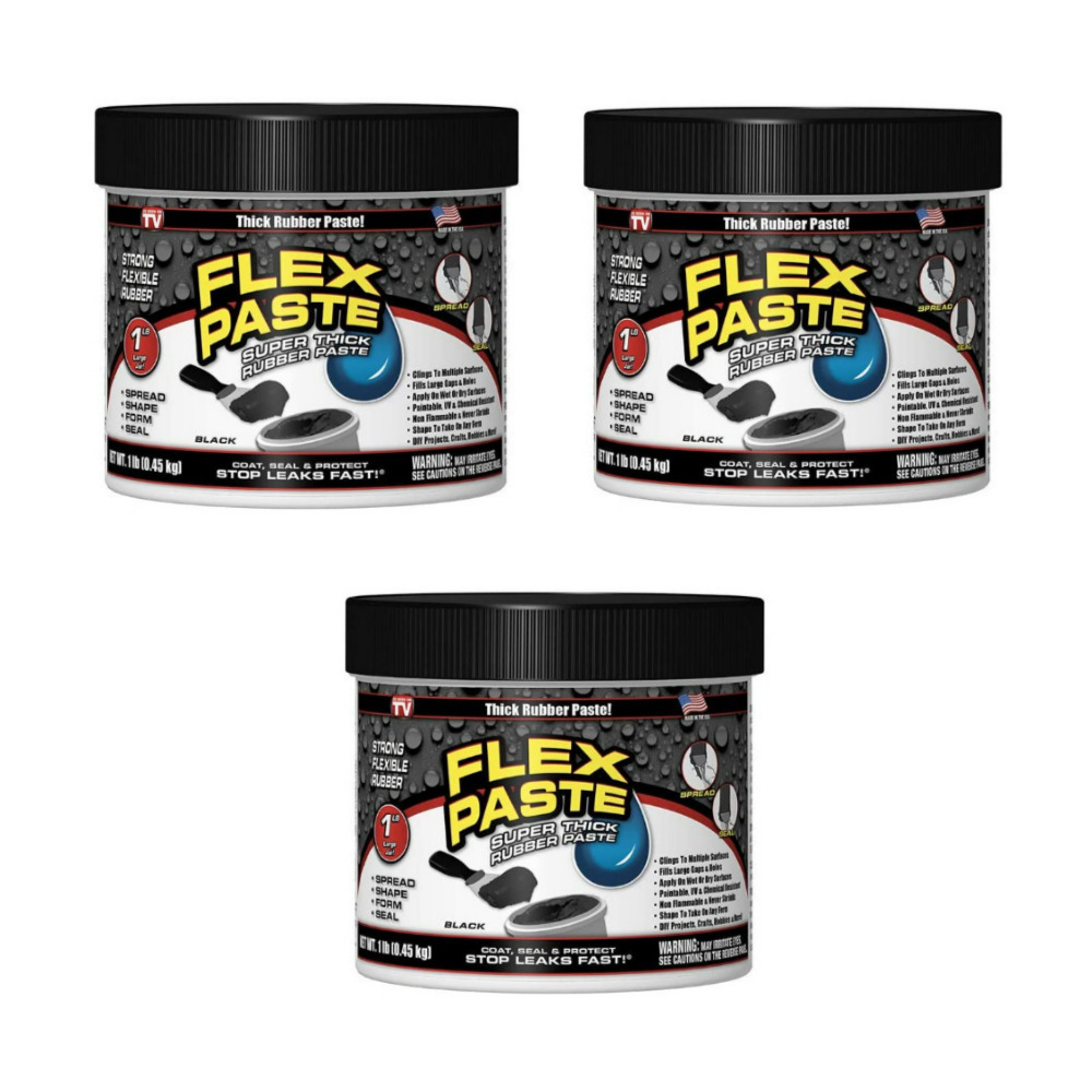 Flex Seal Flex Paste Tub (Black, 3Pack)