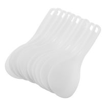 OULII Set of 10 White Plastic Rice Paddles with Nonstick and Comfortable Grip for Home and Food Service Use