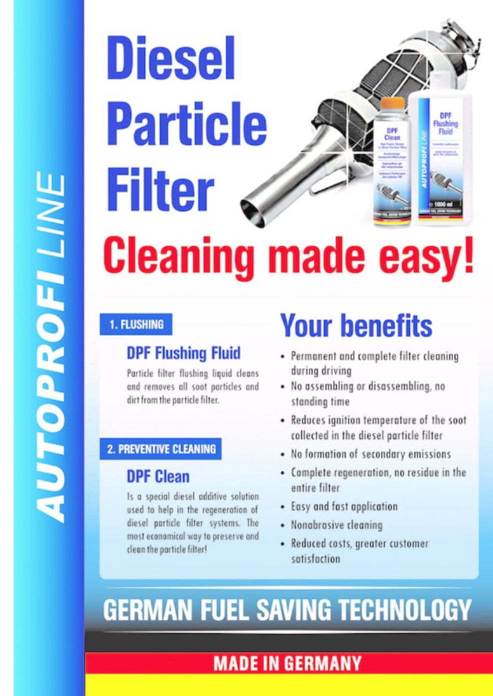 AUTOPROFI DPF Catalyst Cleaner Spray + DPF Clean Made in Germany -  Walmart.com
