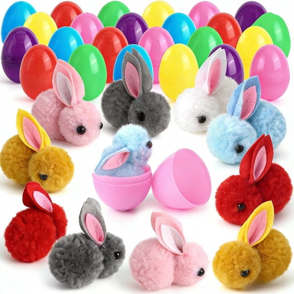 TanSiDing Mini Plush Easter Bunny Animals 24pc, Miniature Stuffed Bunny, Soft Tiny Stuffed Animals Easter Bunnies Plush Bunny for Easter Basket Stuffers