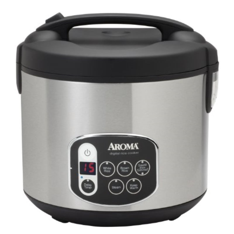 Aroma Housewares 20-Cup (Cooked) (10-Cup UNCOOKED) Digital Rice Cooker Aroma Stainless Steel Rice Cooker Walmart