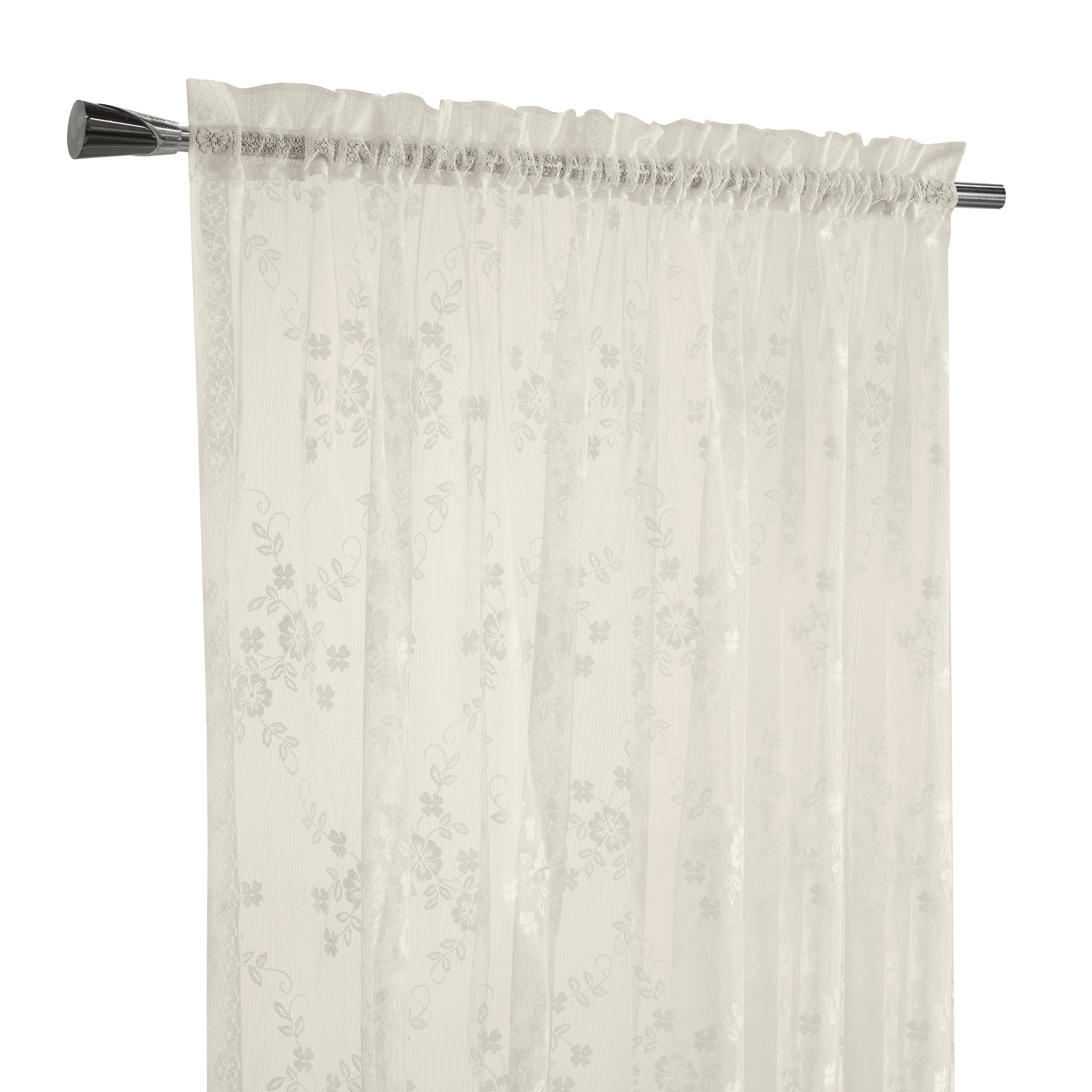 Melody Jacquard Lace Window Curtain Panel 56" x 84" in Eggshell