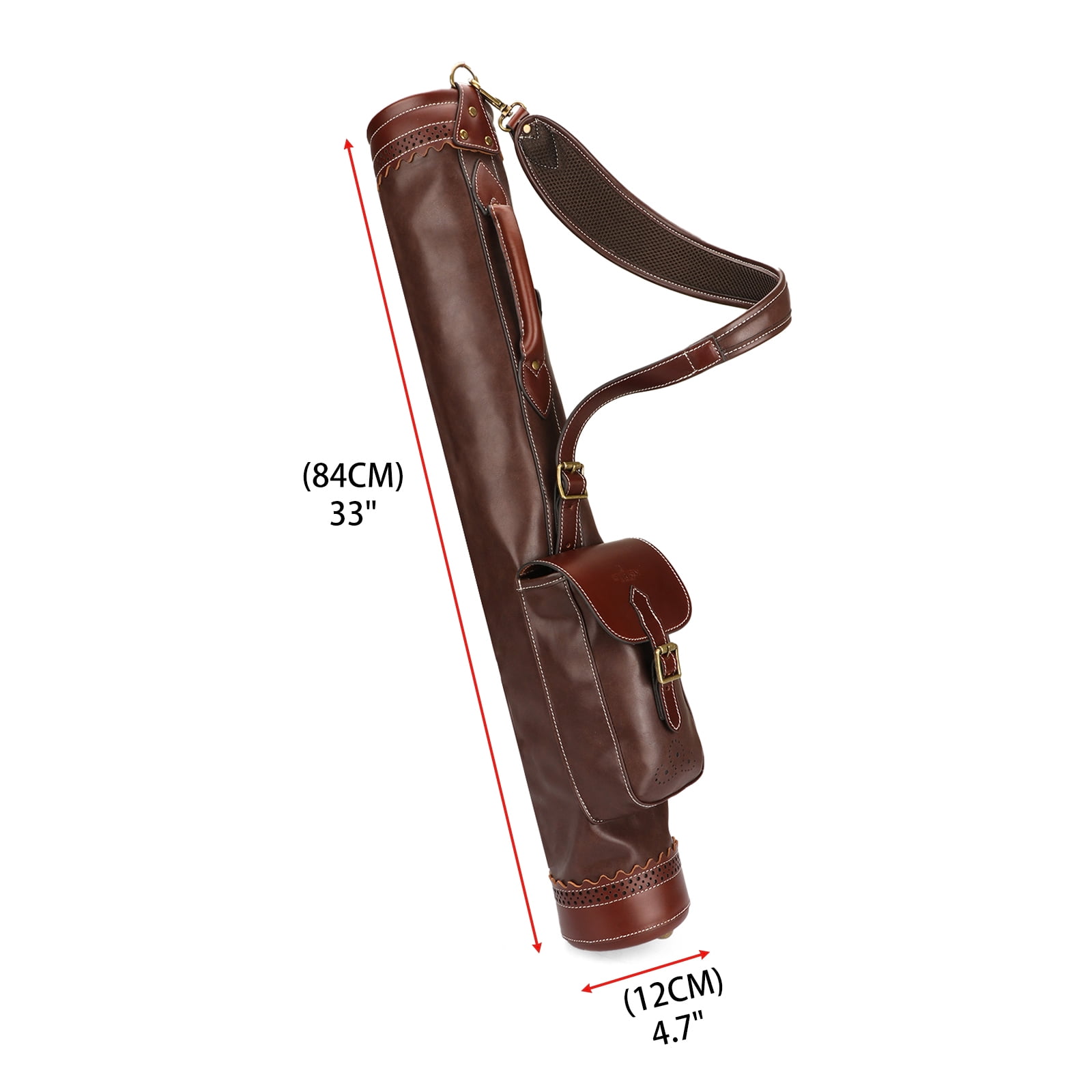 TOURBON Pencil Style Golf Clubs Carrier Microfiber Leather Sunday Bag Vintage Travel Bag for Driving Range Brown Outdoor