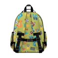thumbnail image 3 of Football and Rugby Green Pattern Cute School Backpack Bag for School with Padded Back and Adjustable Shoulder Straps 15.25"x11.5"x5.25", 3 of 5