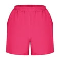 thumbnail image 6 of zfwon Co Ord Sets for Women 2 Piece Matching Set Solid Color Collared Button Down Shirts & Elasticated Waist Shorts with Pocket Casual Co Ord Outfits Summer Wear, 6 of 7