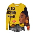 thumbnail image 4 of Byworldtasic Womens Sweatshirt Women's Black History Month Print Tops Loose-Fitting Round Neck Long-Sleeved Hoodless Blouses, 4 of 4