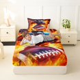 thumbnail image 4 of Erosebridal Football Gamer Twin Sheet Sets 3pcs for Kids Boys,Teens Sport Theme Flame Bedding,Ultra Soft Home Decor, 4 of 5