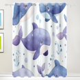 thumbnail image 2 of Watercolor Cute Whales Blackout Curtains, 55W x 72/84L Living Room Bedroom Curtains, Heat Insulation and Sun Protection, 2-Pack, 2 of 6