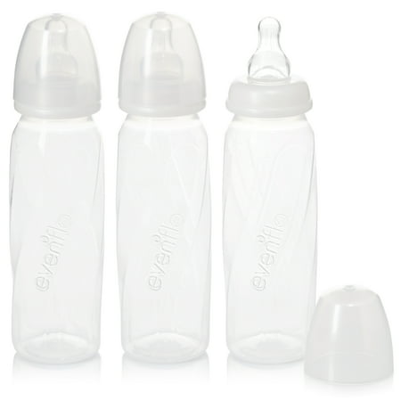 Evenflo Feeding Vented + BPA-Free Plastic Baby Bottles - 8oz, Clear, 3ct