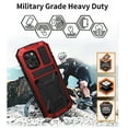 thumbnail image 3 of Allytech Rugged Case for iPhone 13 Pro Max (6.7") Cover with Built-in Screen Protector, PC Back + Anti-Drop Silicone + Front Metal Frame Shockproof Stand Hand Rope Case for iPhone 13 Pro Max 2021, Red, 3 of 5